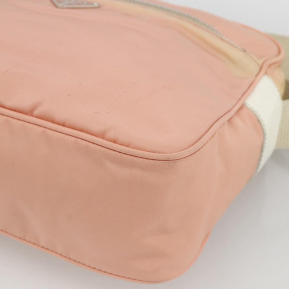 PRADA Shoulder Bag Nylon Pink Silver Auth 174397