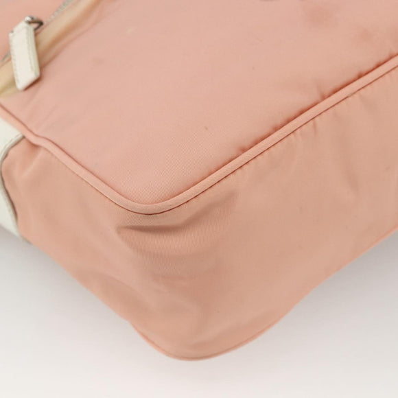 PRADA Shoulder Bag Nylon Pink Silver Auth 174397