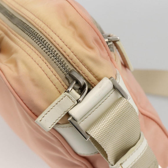 PRADA Shoulder Bag Nylon Pink Silver Auth 174397