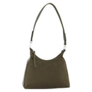 PRADA Shoulder Bag Nylon Khaki Silver Auth 174401-1