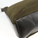 PRADA Shoulder Bag Nylon Khaki Silver Auth 174401-9