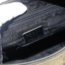 PRADA Shoulder Bag Nylon Khaki Silver Auth 174401-17