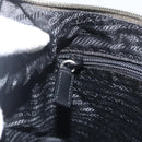 PRADA Shoulder Bag Nylon Khaki Silver Auth 174401-20