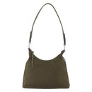 PRADA Shoulder Bag Nylon Khaki Silver Auth 174401-13