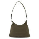 PRADA Shoulder Bag Nylon Khaki Silver Auth 174401-2