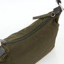 PRADA Shoulder Bag Nylon Khaki Silver Auth 174401-6