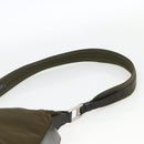 PRADA Shoulder Bag Nylon Khaki Silver Auth 174401-8