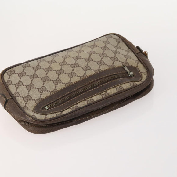 GUCCI GG Canvas Shoulder Bag PVC 5 Set Black Beige Auth 174402