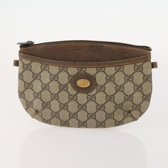 GUCCI GG Canvas Shoulder Bag PVC 5 Set Black Beige Auth 174402