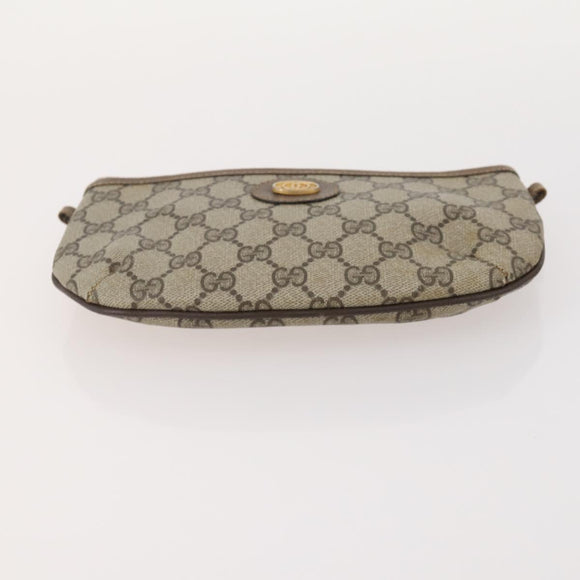 GUCCI GG Canvas Shoulder Bag PVC 5 Set Black Beige Auth 174402