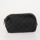 GUCCI GG Canvas Shoulder Bag PVC 5 Set Black Beige Auth 174402-18