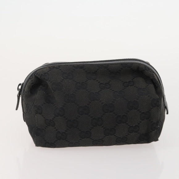 GUCCI GG Canvas Shoulder Bag PVC 5 Set Black Beige Auth 174402