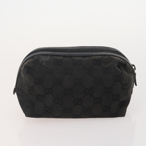 GUCCI GG Canvas Shoulder Bag PVC 5 Set Black Beige Auth 174402