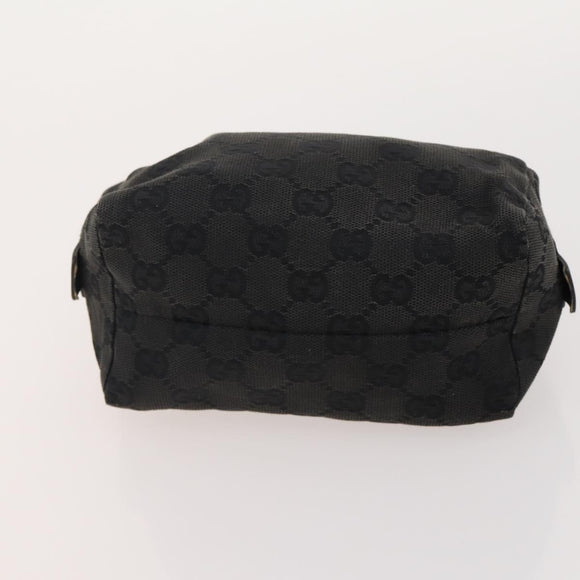 GUCCI GG Canvas Shoulder Bag PVC 5 Set Black Beige Auth 174402