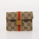 GUCCI GG Canvas Shoulder Bag PVC 5 Set Black Beige Auth 174402-23