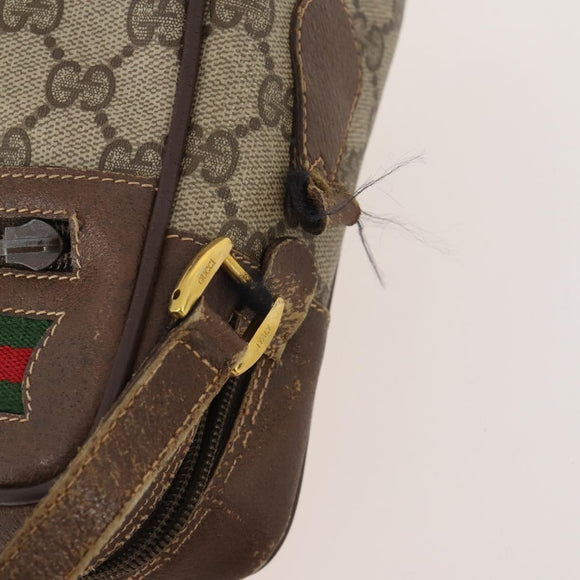GUCCI GG Canvas Shoulder Bag PVC 5 Set Black Beige Auth 174402
