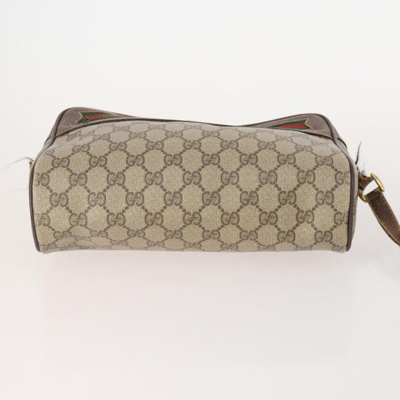 GUCCI GG Canvas Shoulder Bag PVC 5 Set Black Beige Auth 174402