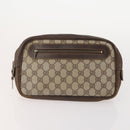 GUCCI GG Canvas Shoulder Bag PVC 5 Set Black Beige Auth 174402-8
