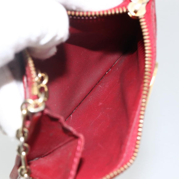 LOUIS VUITTON Vernis Pochette Cle NM Purse Rouge Grunadine M91737 LV Auth 174404