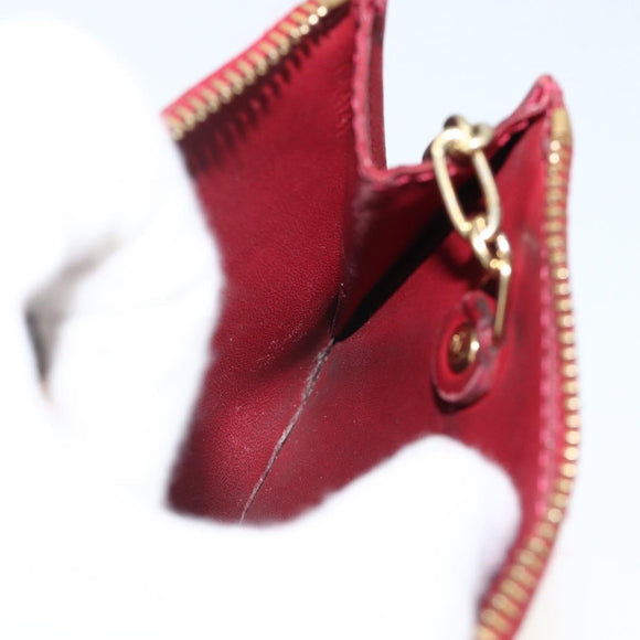 LOUIS VUITTON Vernis Pochette Cle NM Purse Rouge Grunadine M91737 LV Auth 174404