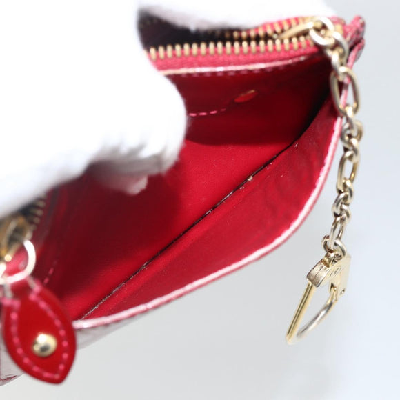 LOUIS VUITTON Vernis Pochette Cle NM Purse Rouge Grunadine M91737 LV Auth 174404