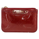 LOUIS VUITTON Vernis Pochette Cle NM Purse Rouge Grunadine M91737 LV Auth 174404-2