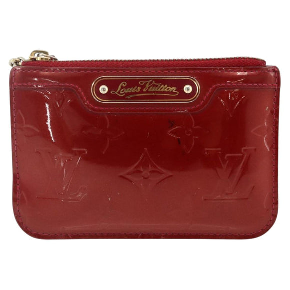 LOUIS VUITTON Vernis Pochette Cle NM Purse Rouge Grunadine M91737 LV Auth 174404
