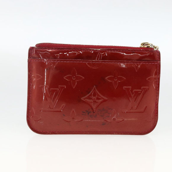 LOUIS VUITTON Vernis Pochette Cle NM Purse Rouge Grunadine M91737 LV Auth 174404