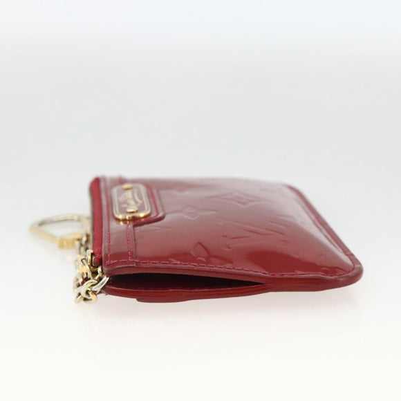 LOUIS VUITTON Vernis Pochette Cle NM Purse Rouge Grunadine M91737 LV Auth 174404