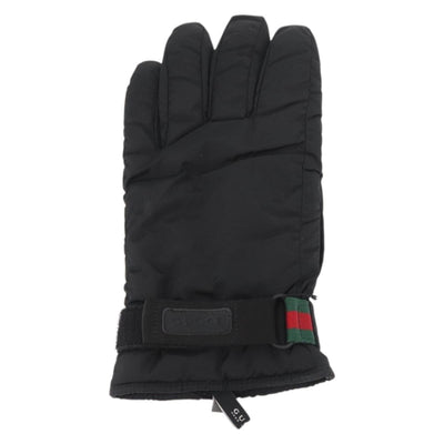 GUCCI Ski Web Sherry Line Gloves Nylon Black Auth 174408A - 0
