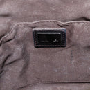 FENDI Zucchino Canvas Shoulder Bag Brown Silver Auth 174409-18