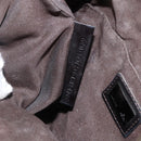 FENDI Zucchino Canvas Shoulder Bag Brown Silver Auth 174409-12