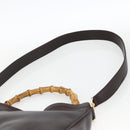 GUCCI Bamboo Hand Bag Leather 2way Brown Gold 001 1638 Auth 174410-15