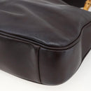 GUCCI Bamboo Hand Bag Leather 2way Brown Gold 001 1638 Auth 174410-17