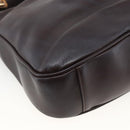 GUCCI Bamboo Hand Bag Leather 2way Brown Gold 001 1638 Auth 174410-18