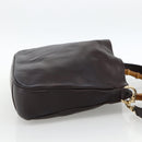 GUCCI Bamboo Hand Bag Leather 2way Brown Gold 001 1638 Auth 174410-4