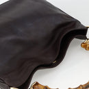 GUCCI Bamboo Hand Bag Leather 2way Brown Gold 001 1638 Auth 174410-6