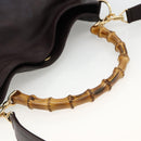 GUCCI Bamboo Hand Bag Leather 2way Brown Gold 001 1638 Auth 174410-7