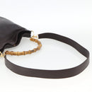 GUCCI Bamboo Hand Bag Leather 2way Brown Gold 001 1638 Auth 174410-8