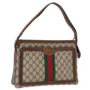 GUCCI GG Supreme Web Sherry Line Bag PVC Beige Gold 001 16 4085 Auth 174411-1