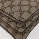 GUCCI GG Supreme Web Sherry Line Bag PVC Beige Gold 001 16 4085 Auth 174411-16