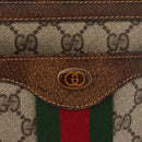 GUCCI GG Supreme Web Sherry Line Bag PVC Beige Gold 001 16 4085 Auth 174411-17