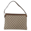GUCCI GG Supreme Web Sherry Line Bag PVC Beige Gold 001 16 4085 Auth 174411-2