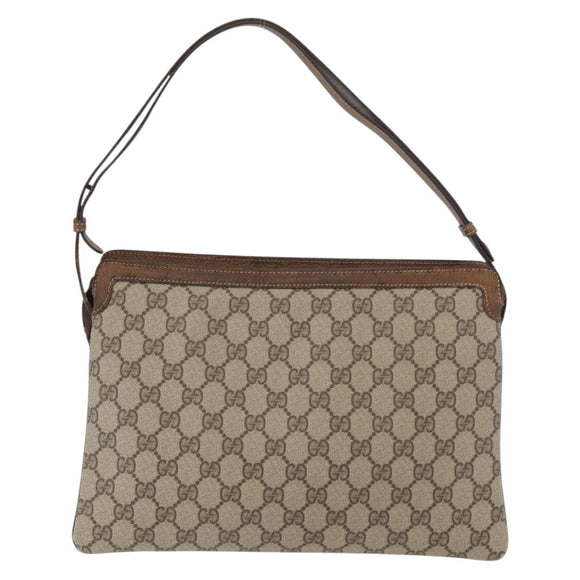 GUCCI GG Supreme Web Sherry Line Bag PVC Beige Gold 001 16 4085 Auth 174411