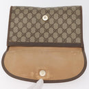GUCCI GG Supreme Web Sherry Line Clutch Bag PVC Beige Gold Auth 174412-13