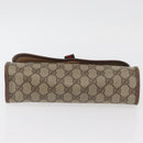 GUCCI GG Supreme Web Sherry Line Clutch Bag PVC Beige Gold Auth 174412-7