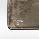 CHANEL Matelasse 2.55 Long Wallet Lamb Skin Gold Silver CC Auth 174416A-9