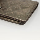 CHANEL Matelasse 2.55 Long Wallet Lamb Skin Gold Silver CC Auth 174416A-7