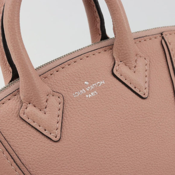 LOUIS VUITTON Parnasea Nano Lockit Hand Bag Leather Pink M61256 LV Auth 174420V