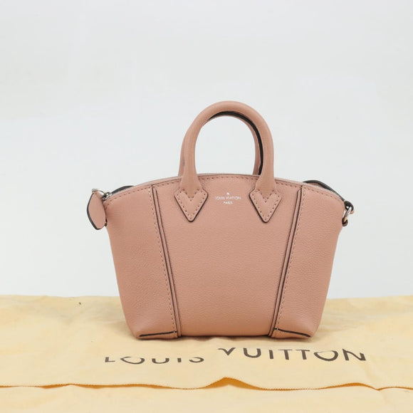 LOUIS VUITTON Parnasea Nano Lockit Hand Bag Leather Pink M61256 LV Auth 174420V